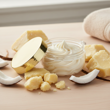 Body butter with coconut and shea butter ingredients